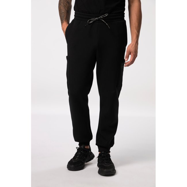 Pantalon cargo en molleton à taille noir <span itemprop=