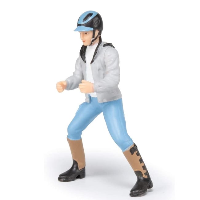 Figurine Jeune cavalier bleu <span itemprop=