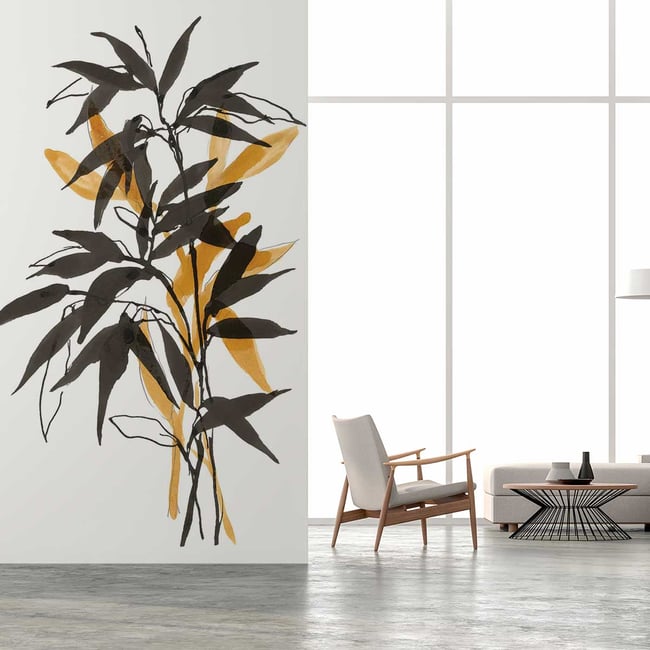 Papier peint bambou minimaliste Couleur intissé <span itemprop=