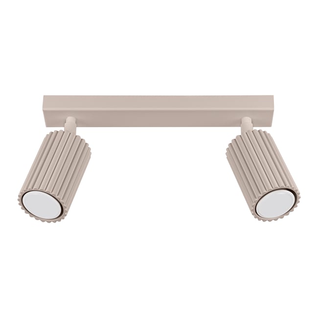 Plafonnier Aluminium Taupe GU10 2 Karbon Couleur marron <span itemprop=