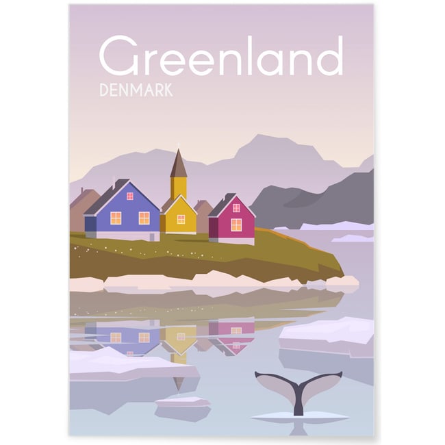 Poster Groenland Couleur blanc <span itemprop=