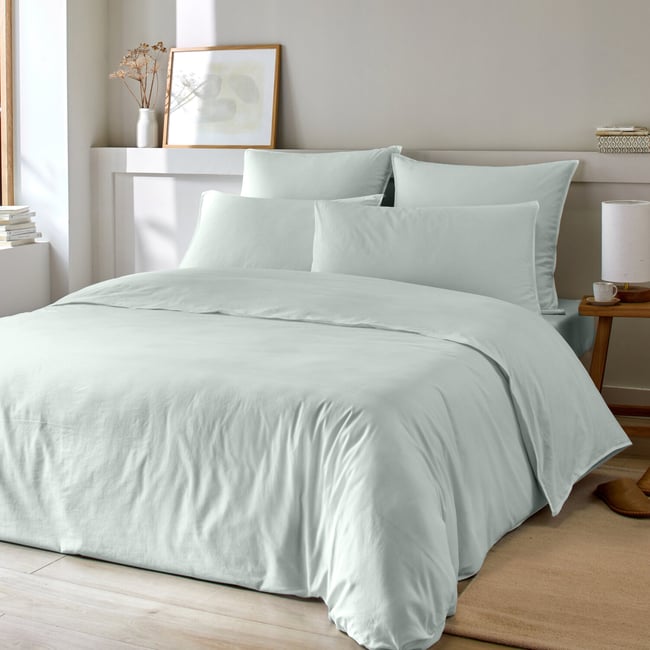 Parure housse de couette en coton et bambou unie, BAMORA - C DESIGN HOME TEXTILE