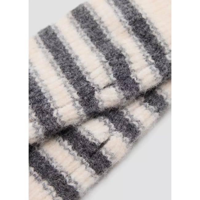 Mitaines à rayures sable <span itemprop=