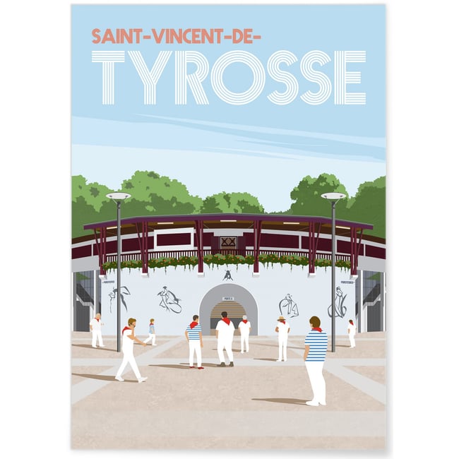 Affiche ville Saint-Vincent-de-Tyrosse 2 Couleur blanc <span itemprop=