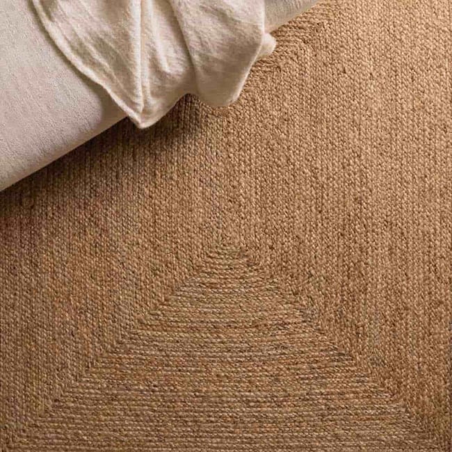 Tapis rectangulaire en jute 120x170cm Couleur beige <span itemprop=