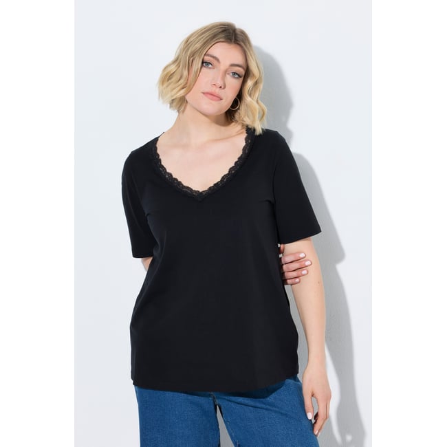 T-shirt avec dentelle - ULLA POPKEN