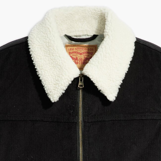 Black levi jacket with fur cheap