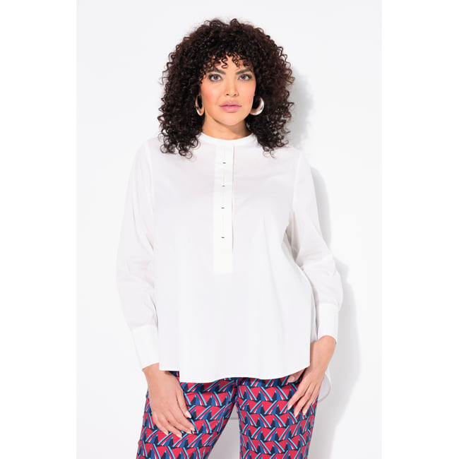 Tunique avec bordure fantaisie blanc cassé <span itemprop=