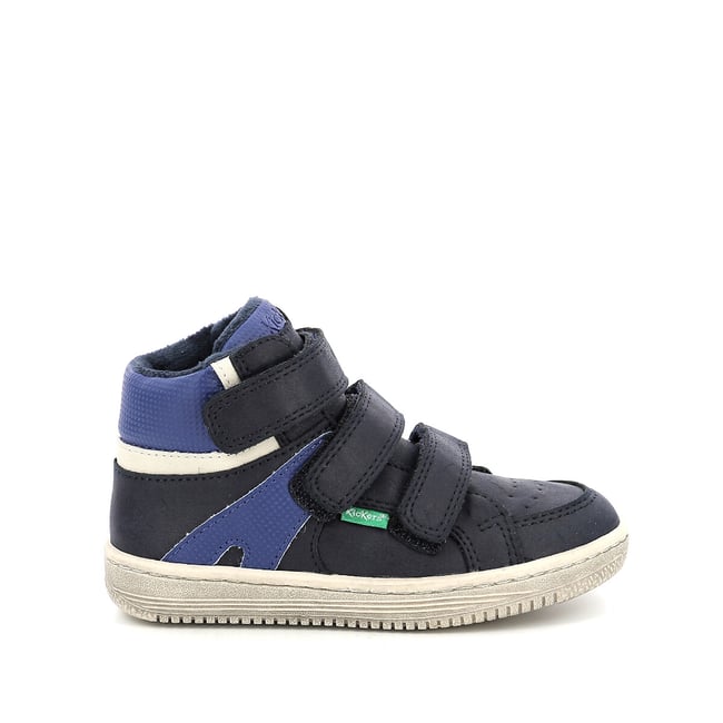 Baskets Kickers Welly Pour Enfant (Mixte) - Cuir Souple, Fermeture Lacets Et Zip, Semelle Confortable