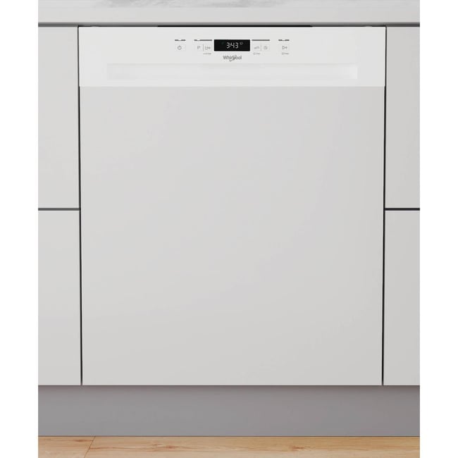 Lave vaisselle integrable 60 cm W3PFD636W sans facade bandeau blanc <span itemprop=