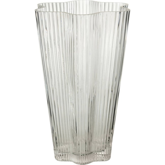 Vase en verre strié Couleur transparent <span itemprop=