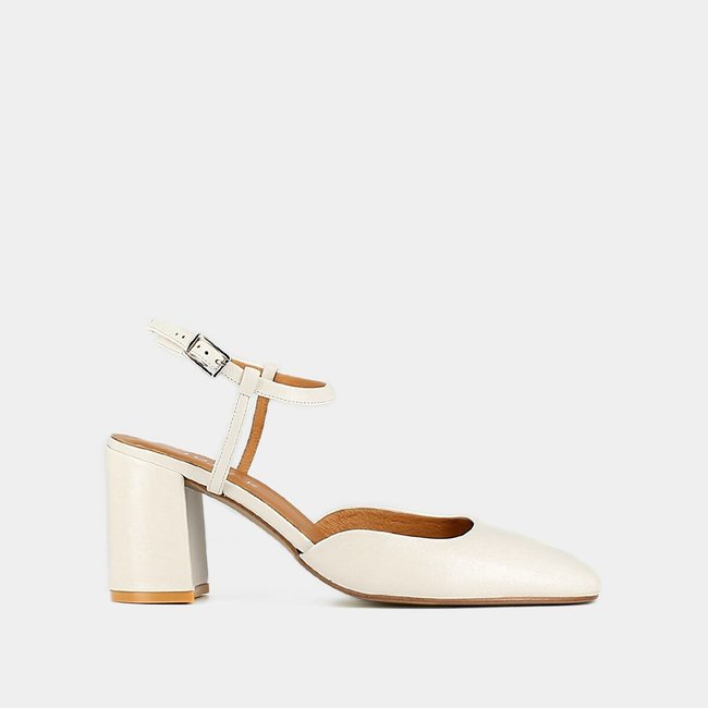 Sapatos slingback, em pele, Danino - JONAK