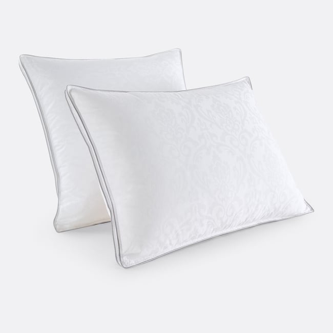 Oreiller moelleux 90% duvet premium anti-acarien Couleur blanc <span itemprop=