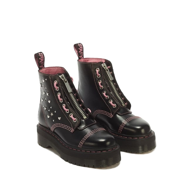 Stivali Sinclair HS in pelle Milled Gloss nero  DR. MARTENS