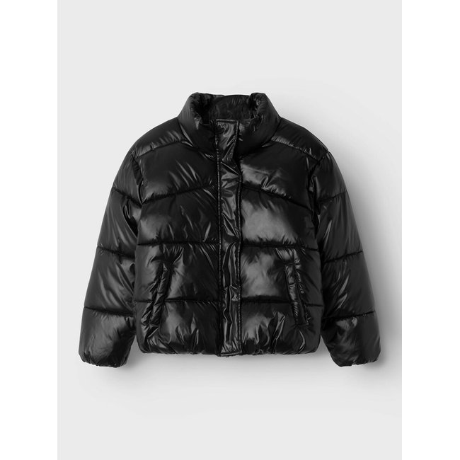 Steppjacke mit Stehkragen schwarz <span itemprop=