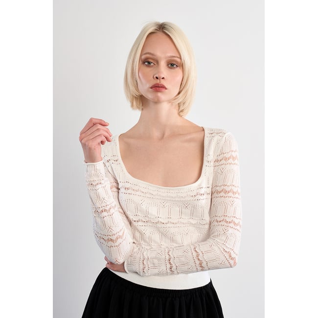 Maille en crochet col carré - LILI SIDONIO