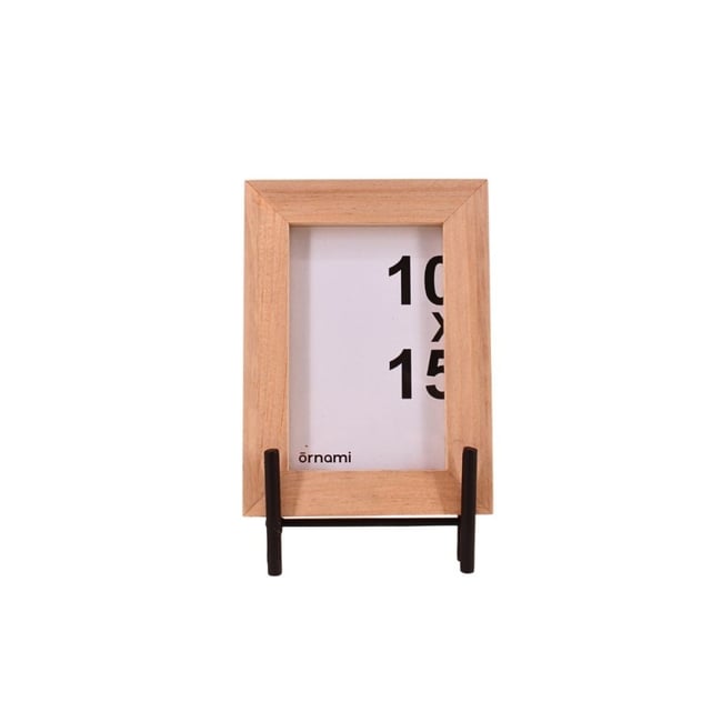 Cadre photo sur pied métal 21,5x14cm Couleur marron <span itemprop=