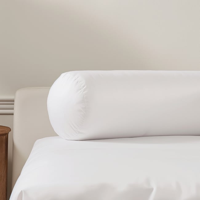 Traversin rond Microfibre - MEDIUM Couleur blanc <span itemprop=