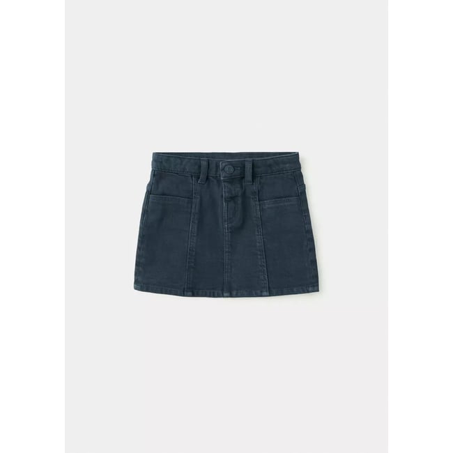 Jupe en jean à poches bleu marine <span itemprop=