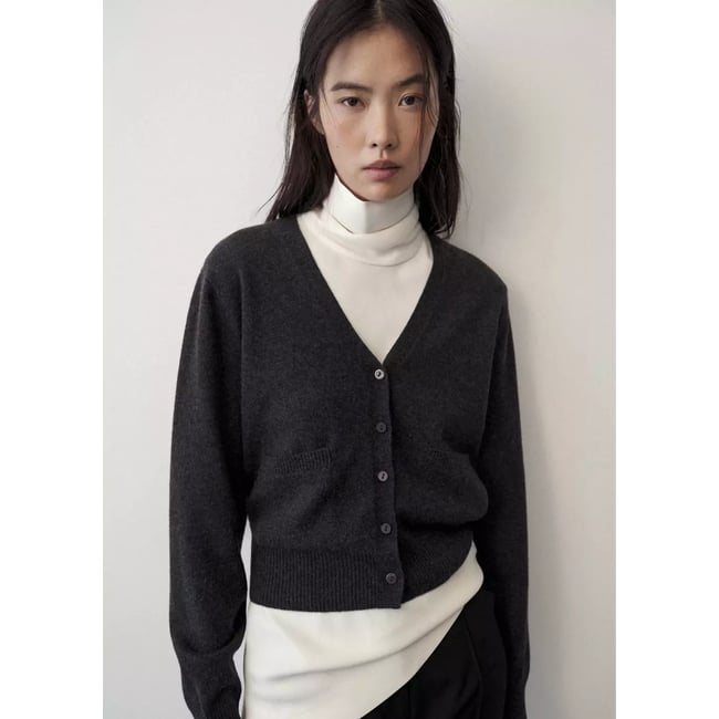 Cardigan laine col en V - MANGO