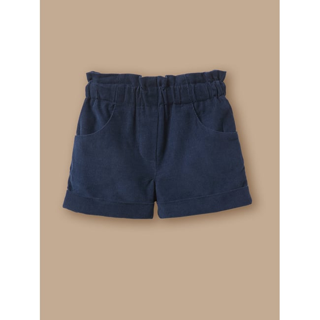 Short en velours marine <span itemprop=