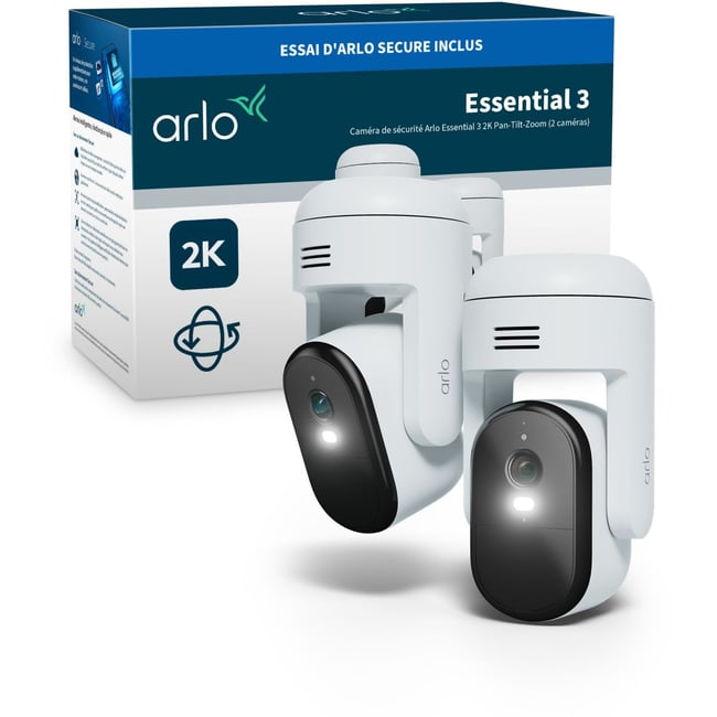 Caméra de surveillance 2 caméras extérieures Essential3 2K PTZ - ARLO