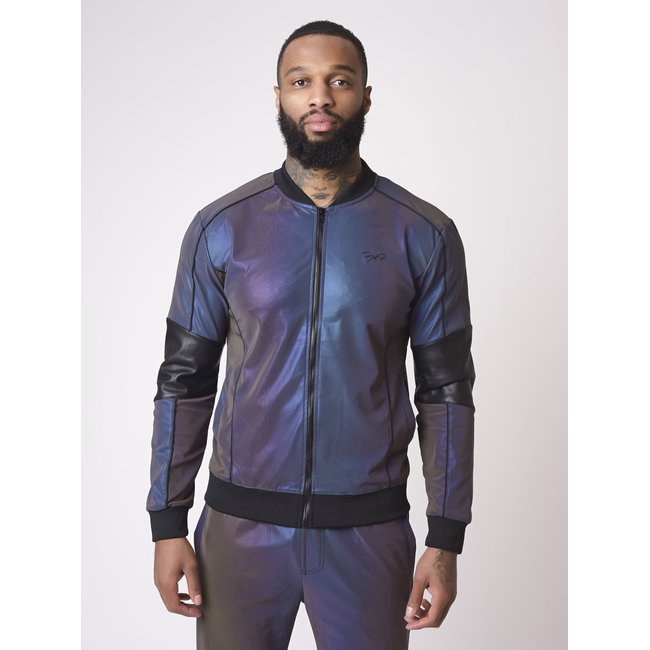 Veste style bomber empiècement reflect réfléchissant <span itemprop=