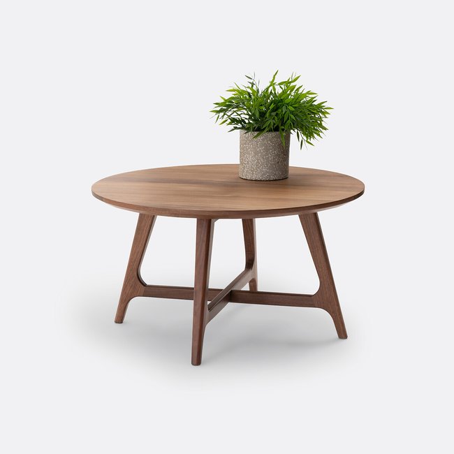 Couchtisch Larsen, Nussbaum, rund, kleines Modell nussbaum <span itemprop=
