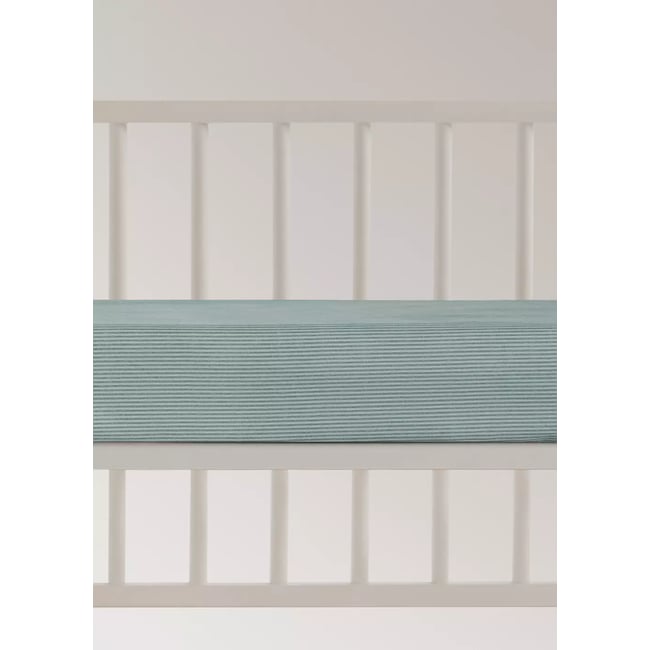 Drap-housse en percale de coton pour lit bébé 60 cm vert <span itemprop=