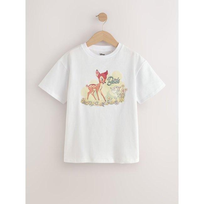 T-shirt oversize à motif bambi blanc <span itemprop=