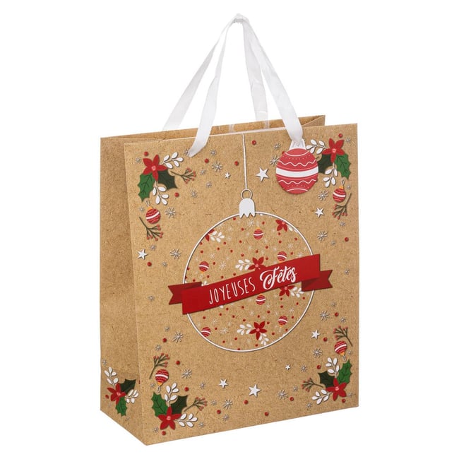 Sac cadeau moyenne taille kraft Couleur multicolore <span itemprop=