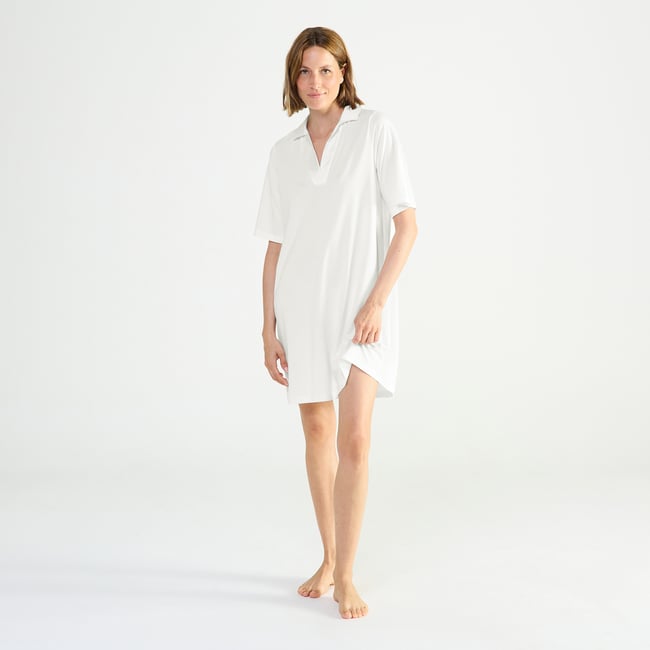 Chemise de nuit courte col polo en jersey ENVOUTANTE - LAURENCE TAVERNIER