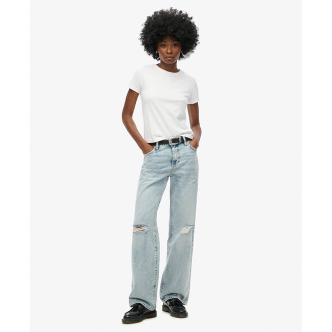Jean large à taille mi-haute en coton biologique - SUPERDRY