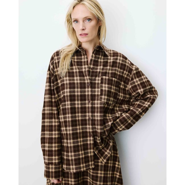 Camisa de cuadros, ARLETTE chocolate <span itemprop=