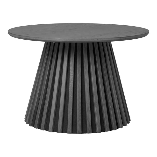 Table basse ronde en chêne moderne AMSTERDAM Couleur chêne noir <span itemprop=