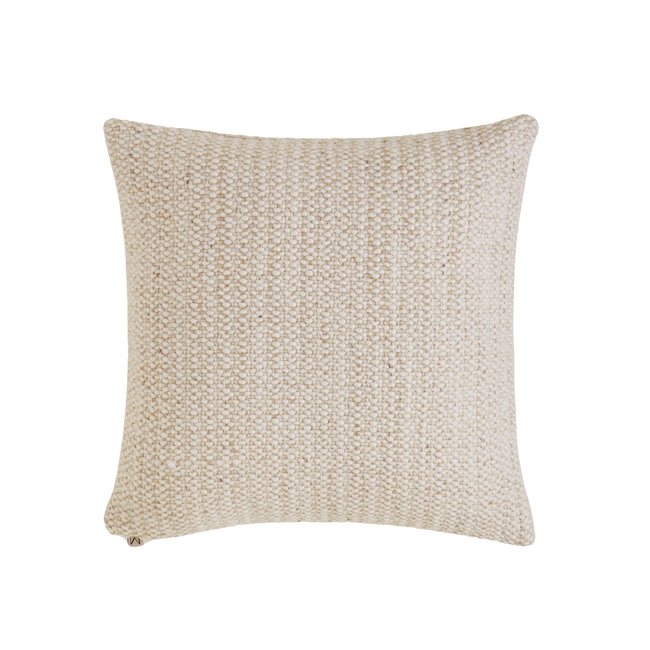 Housse de coussin en Tissage épais laineux LENIO ivoire <span itemprop=