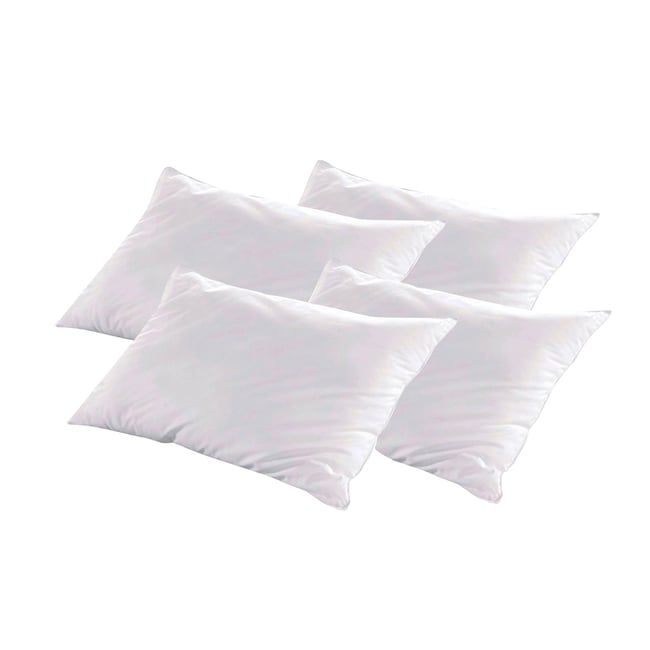 Lot de 4 oreillers Fibres creuses polyester LUXOTEL Couleur blanc <span itemprop=