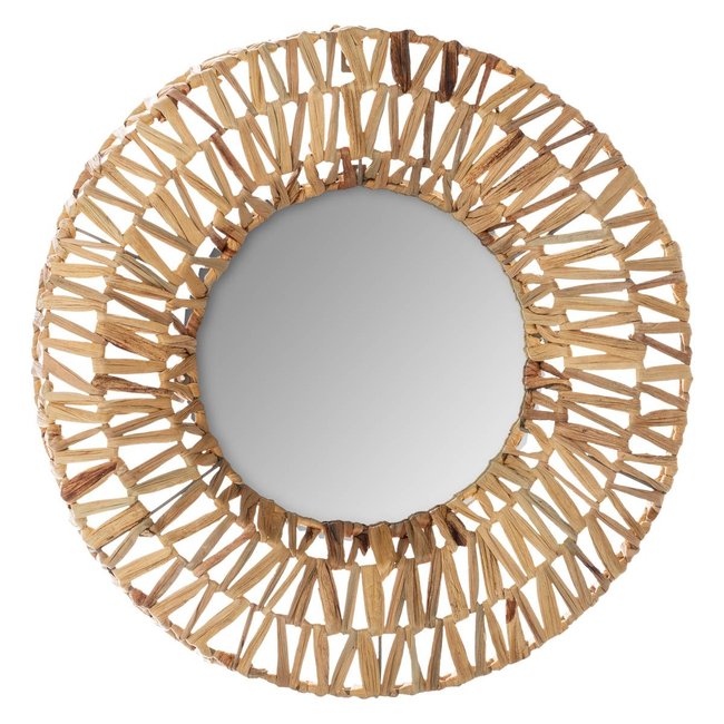 Miroir tressé Couleur beige moyen <span itemprop=