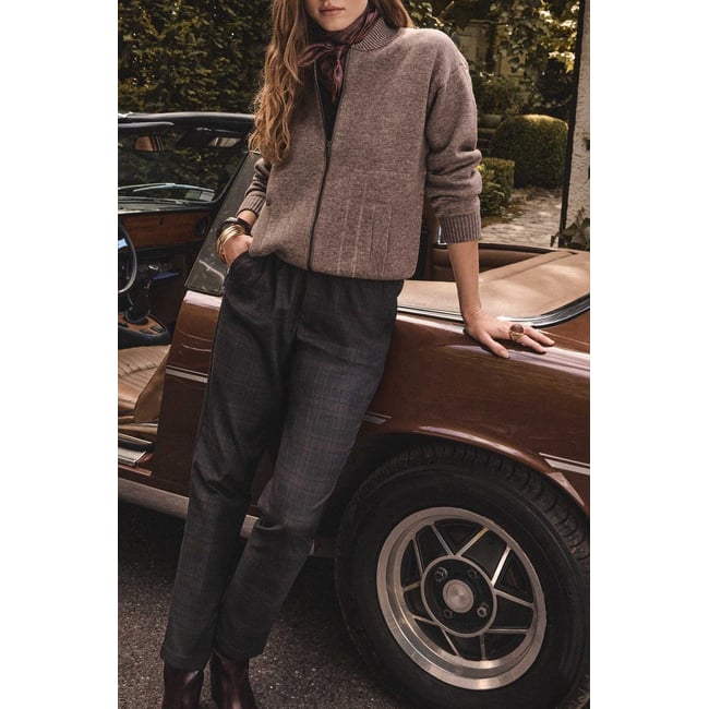Pantalon à carreaux unisexe CHARMANT marron <span itemprop=