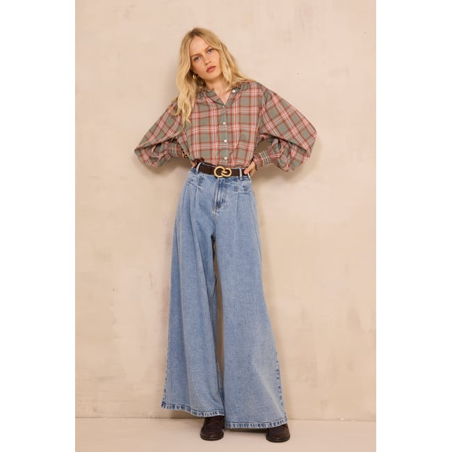 Jean large en coton SIGGIE pure bleached <span itemprop=