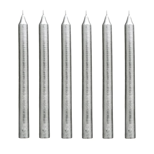 Set de 6 bougies effet métallique H25 Couleur rouge <span itemprop=