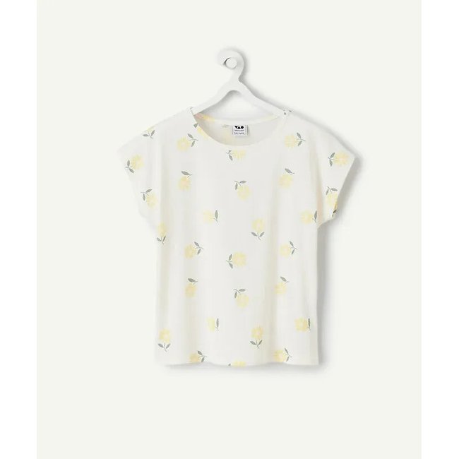 T-shirt manches courtes blanc imprimé <span itemprop=