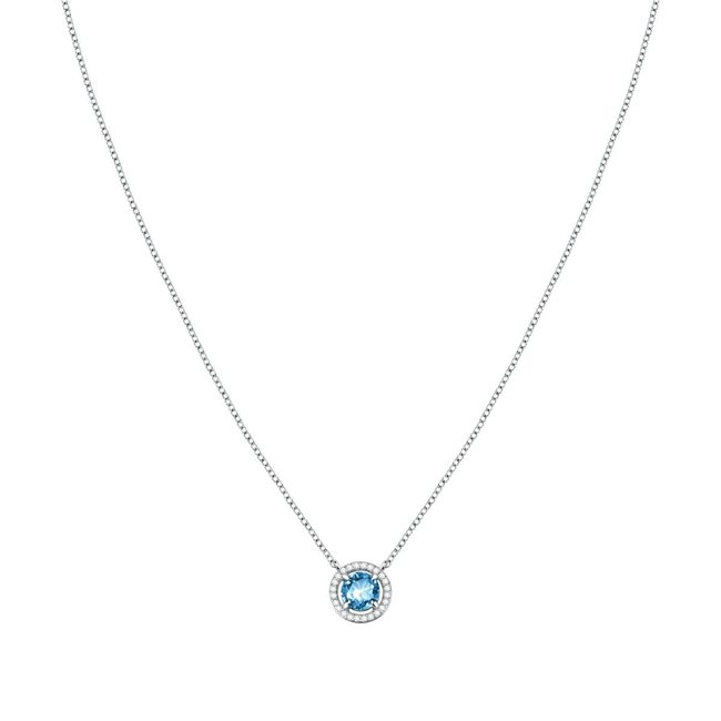 Collier en argent 925 TESORI bleu clair <span itemprop=