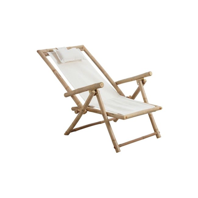 Chaise relax pliante en bambou brown <span itemprop=
