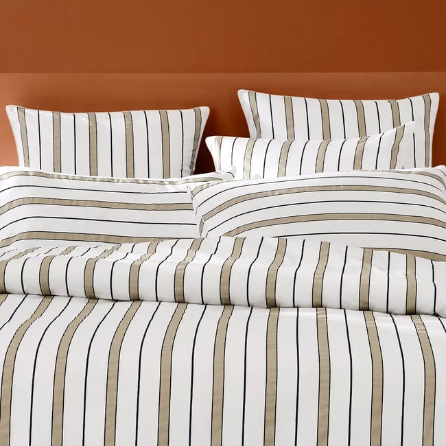 Lot de 2 taies satin de coton MARTIGUES sable <span itemprop=
