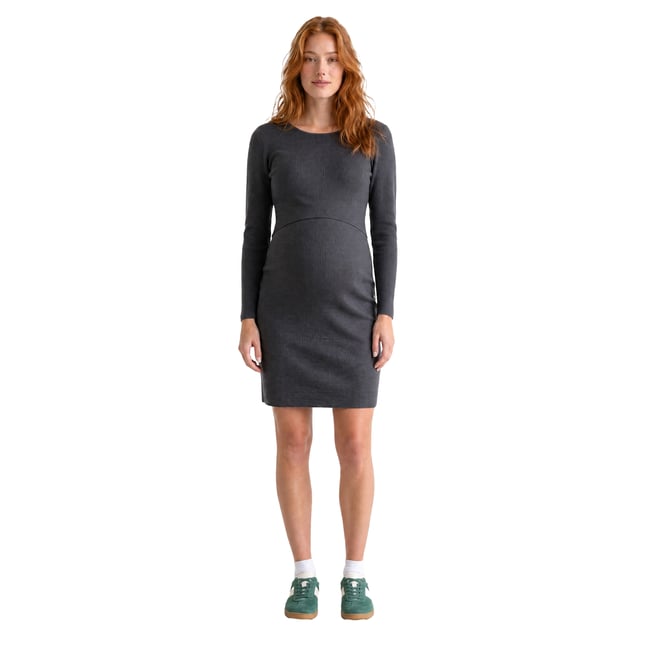 Robe de grossesse et allaitement anthracite <span itemprop=
