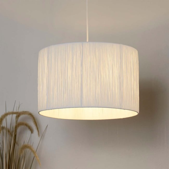 35cm Dartford Rafia Lamp Shade in White, white, SO'HOME