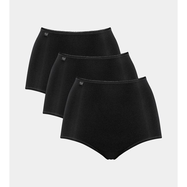 Lot de 3 culottes maxi 24/7 Microfibre noir <span itemprop=