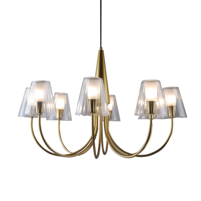 Lustre baroque abat-jours en verre - CERENOVA Couleur v021707 <span itemprop=