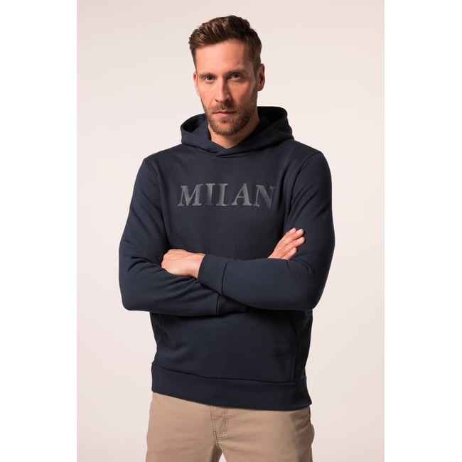 Sweat-shirt à capuche bleu marine <span itemprop=